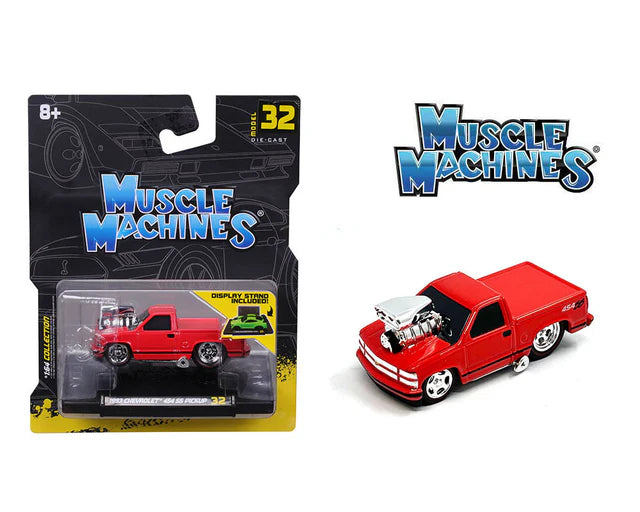 1993 Chevrolet 454 SS Pickup Truck Limited Edition Red 1:64 Muscle Machines