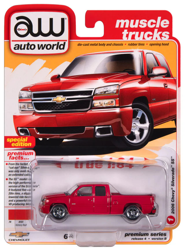 2006 Chevy Silverado SS Truck Extended Cab 'Cat eye' w/Fleetside Bed Victory Red Auto World