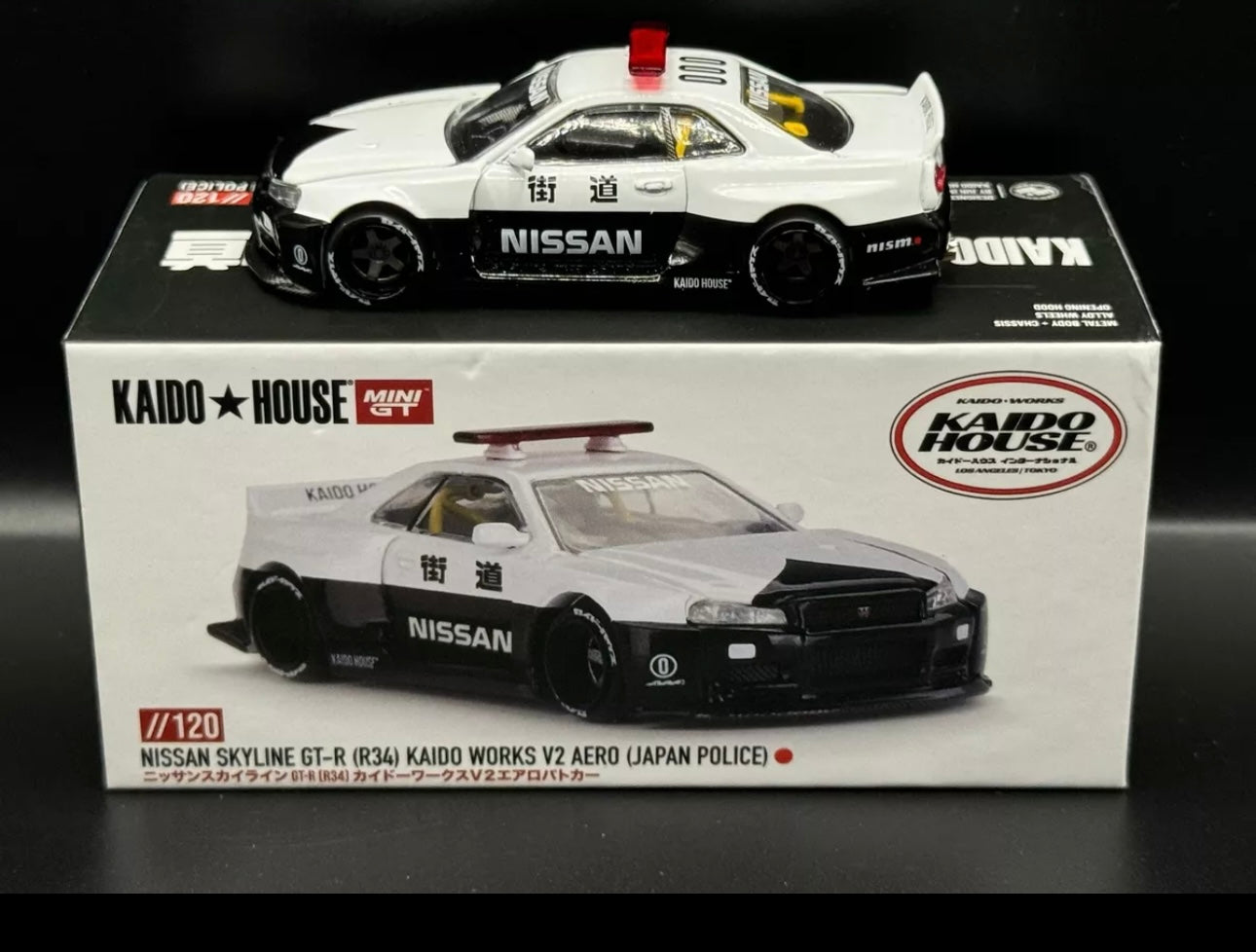 Nissan Skyline GT-R (R34) Kaido Works V2 Aero (Japan Police) Kaido House x Mini GT