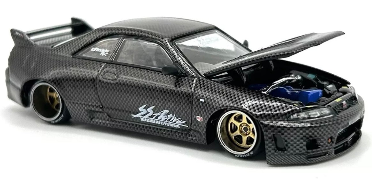 1/64 Nissan Skyline GT-R (R33) Active Carbon R Kaido House x Mini GT