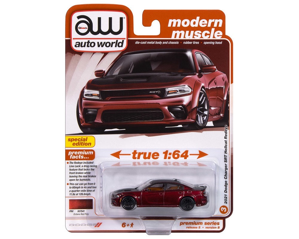 Auto World 1:64 2021 Dodge Charger SRT Hellcat Redeye – Red – Special Edition