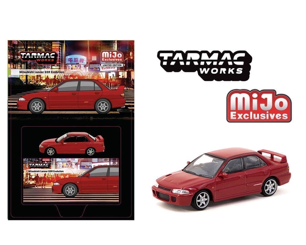 Tarmac Works 1:64 Mitsubishi Lancer GSR Evolution – Red – Global64 – Mijo Exclusives