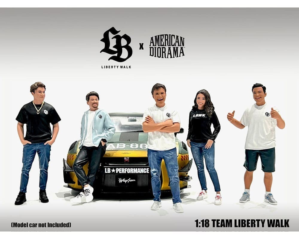 American Diorama 1:18 Figures Team Liberty Walk – (Set of 5 figures) – Mijo Exclusives