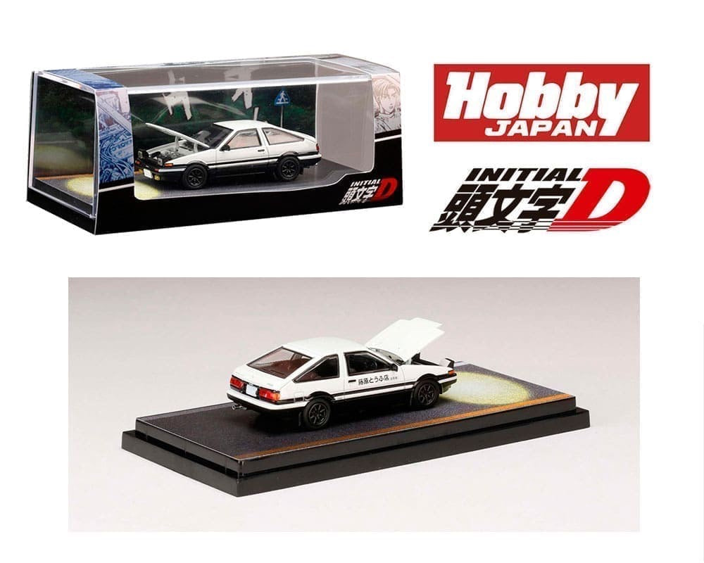 Hobby Japan 1:64 Toyota Sprinter Trueno GT APEX (AE86) Initial D Engine Mounted Model VS Kyoichi Sudo