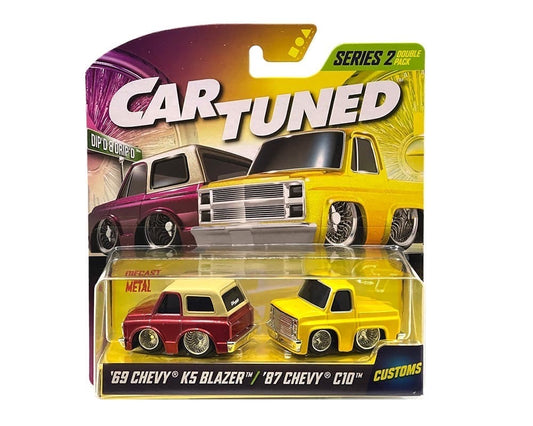 Car Tuned 1:64 Series 2 Double Pack 69 Chevy K5 Blazer/87 Chevy C10 Customs