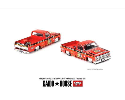 Kaido House x Mini GT 1:64 Chevrolet Silverado Tamiya x Kaido House “CLOD BUSTER” – Orange