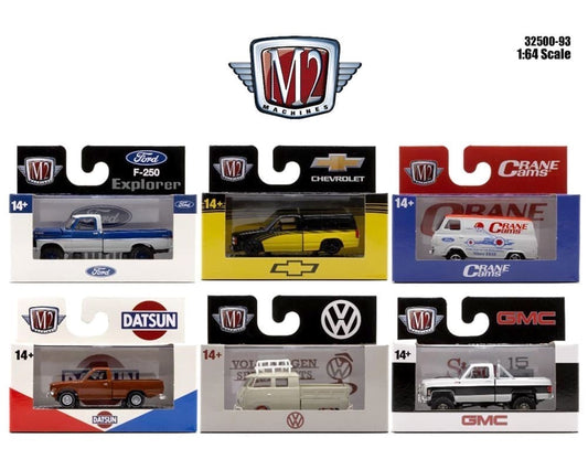 M2 Machines 1:64 Auto-Thentics Release 93 Assortment:  Set of 6 cars