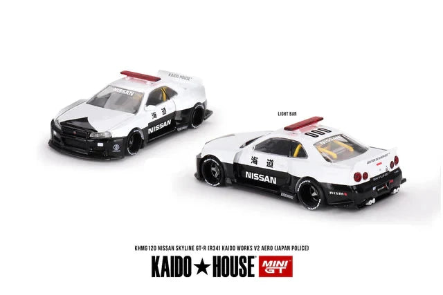 Nissan Skyline GT-R (R34) Kaido Works V2 Aero (Japan Police) Kaido House x Mini GT